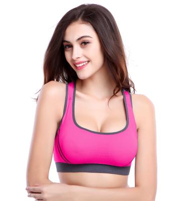 China Breathable OEM Customized Logo Gym Bra Padded Ladies Sports Bras Fitness Workout Bra Seamless Tank Top For Women for sale