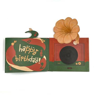 China Europe Happy Birthday Pop Up Card Bestseller Birthday Gift Greeting Card Phonograph Happy Birthday Wholesale Greeting Cards for sale