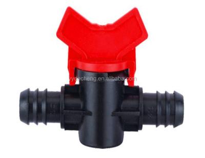 China Grows 16*16mm Plastic Mini Ball Valve /Male Barb to Barb Valve for sale