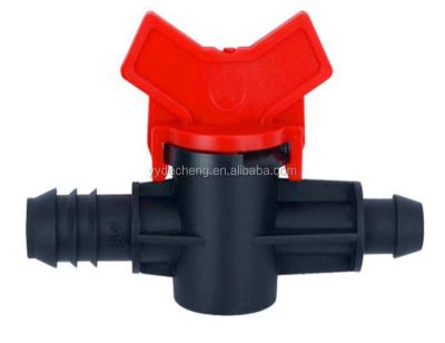 China Agriculture Planting Plastic 16*12 20*16 Mini Ball Valve /Male Barb to Barb Valve Drip Irrigation for sale