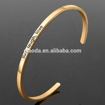 China Fashion Bangle / Friendship Bracelet / Lover Bracelet Mens Jewelry Hallmark Stainless Steel Alphabet Engraved Bangles for sale