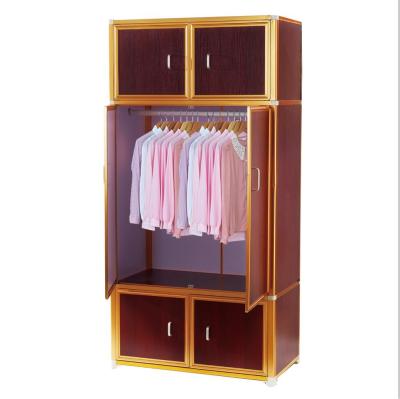 China Modern Aluminum Frame Tube Gold Wood Panel Single MDF Storage Cabinet for sale