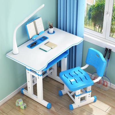 China Modern hot sale kids learning table student chair and desk with led lamp book shelves study table set for sale