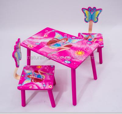 China High Quality Durable Durable Wooden Student Study Table and Pink Chair Two Lovely Chair Study Table and Chairs for sale