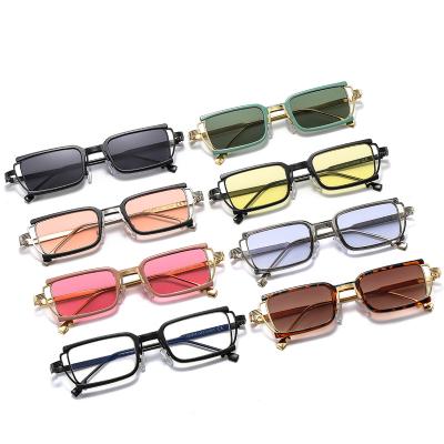 China Newest Fashion Square Metal Sunglasses Small Mirror Sunglasses Top Quality Seller for sale