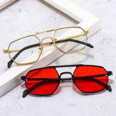 China 2022 new latest design fashion punk frame china factory direct sale metal sunglasses in china red green yellow black purple men women for sale