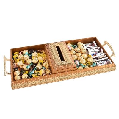 China Sustainable Wholesale Custom Patterned Rectangular Candy Chocolate With Tissue Box Tray for sale