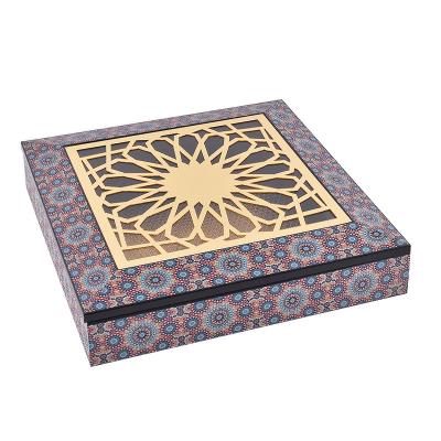 China Sustainable high quality luxury color square wood carving printing chocolate box wholesale new candy chocolate box for sale