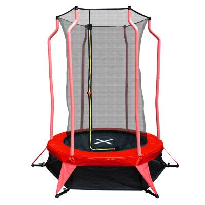 China Durable Children's Trampoline Diameter 140 Cm Indoor Trampoline With Safety Net for sale