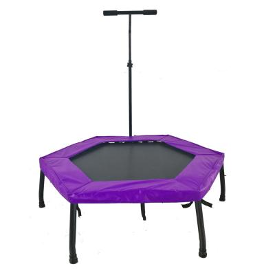 China Eco-friendly TUV GS 48inch Hexagonal Trampoline With Handle Bar Minus Spring for sale