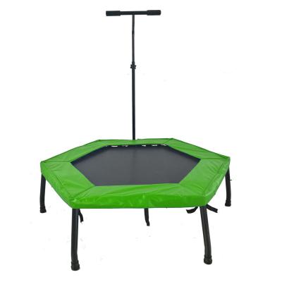 China Eco-friendly Armrest T Shape Trampoline For Adults Gym Exercise Trampoline Hexagon Trampoline for sale