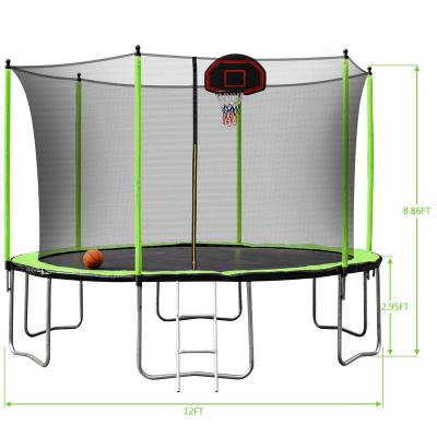 China With protective net wholesale trampoline with outdoor net high quality trampoline for kids trampoline sales size in 6/8/10/12/14/16FT for sale