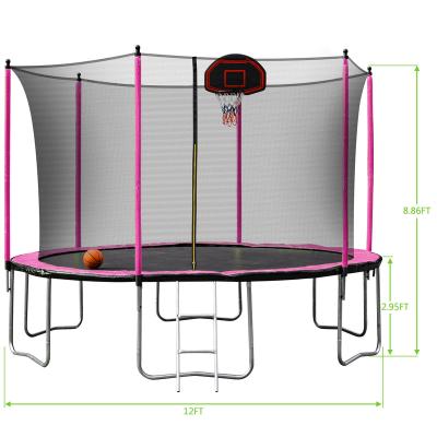 China With Protective Net 6 15 14 12 10 8FT Trampoline For Kids With Safety Enclosure 425LBS Weight Capacity Net Outdoor Backyard Trampolines for sale