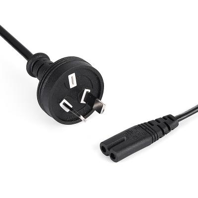 China AU Home Electrical Appliances 2 Prong AC Power Cords IEC C7 Cable AU Mains Cord Australian Power Extension Cord 1.5m In Black for sale