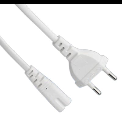 China Consumer Electronics EU C7 Power Cord IEC Extension Cables Power Cable EU AC Current Ties 2 Pin White 1.5M for sale