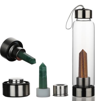 China Viable Wireless Borosilicate Drinking Crystal Water Bottles Detoxifier With Logo for sale