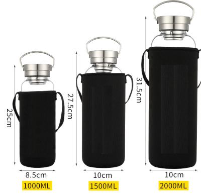 China 2L 2.2L viable large volume wide mouth eco motivational water bottle with custom logo bpa free to infuse for sale