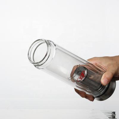 China Wholesale Double Wall Mr. Tea Infuser Water Bottle Viable Easy Clean Glass for sale