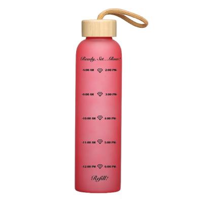 China Sustainable Custom Label Printed Personal Tote Glass Reusable Water Bottle for sale