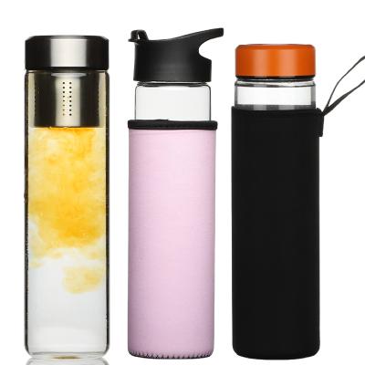 China Sustainable Custom Printed Portable Sports Hydrogen Fitness Glass Water Bottle for sale