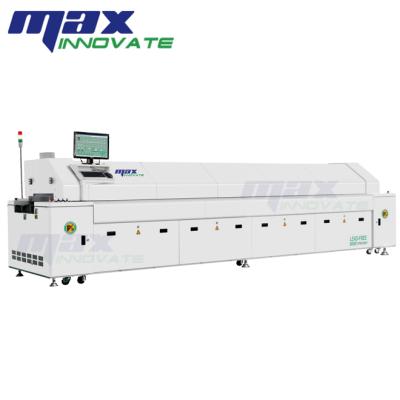 China Other Large Lead Free Hot Air 8 Temperature Zones SMT Reflow Furnace , Reflow Soldering Machine With PC for sale