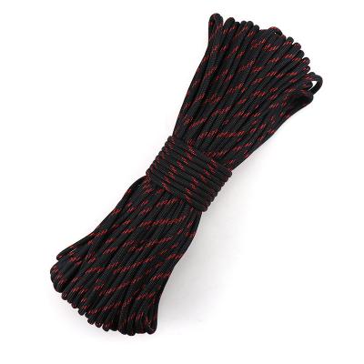 China Outdoor Camping 31 Meters (100 Feet) Spool 550 Parachute Cord Lanyard Rope 9 Strand Core Tent Guyline Wind Rope for sale