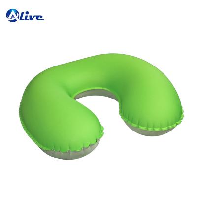 China Inflatable travel pillow compact compressible ultralight inflatable air filled tpu U-shaped neck flight car relieve fatigue pillow for sale