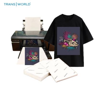 China Apparel Transworld A4 3G Jet Opaque Self Weeding Dark Transfer Paper Printed Iron On T-shirt Heat Transfer Paper Dark Inkjet for sale