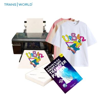 China Apparel Transworld Logo 3g Custom Jet Opaque Lightweight Inkjet Transfer Paper Uncut Uncut Custom Heat Transfer Paper Heat Transfers for sale