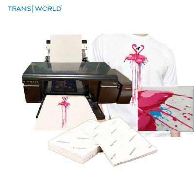 China High Quality Apparel Transworld A4 Light Inkjet Weedless Transfer Paper For T-shirt No Cut for sale