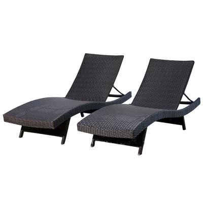 China Contemporary Design Outdoor Pool Side Outside Beach PE Rattan Garden Sun Lounger Folding Pool Sofas Furniture for sale