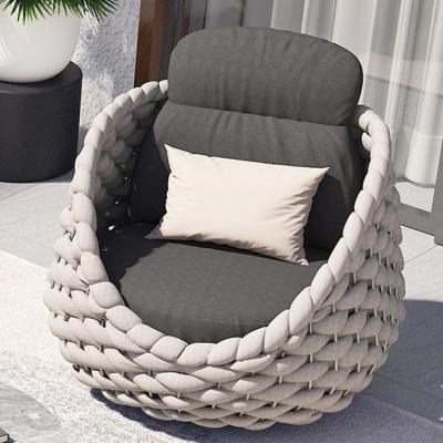 China Modern Patio Garden Chair Set Outdoor Furniture Hand - Woven Thick Rope Garden Rattan Sofa Set for sale