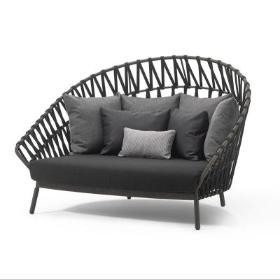 China Popular outdoor rattan style rattan sofa bed aluminum wicker sofas rope garden furniture wicker furniture for sale