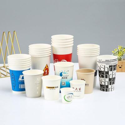 China High Quality Disposable Hot Tea/Black Coffee/Cream Disposable Paper Coffee Cup With Cover for sale