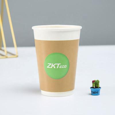 China OEM Disposable Factory Single / Double Coffee Wallpaper Cup With Lids for sale