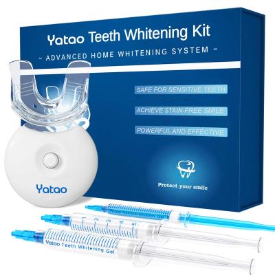 China 15-Minute Treatment Yatao Teeth Whitening Kit with 16x LED Light 3 Syringes 3ML Carbamide Peroxide Teeth Whitening Gel for sale