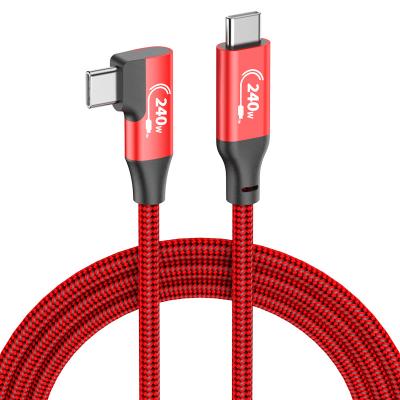 China New Design Right Angle Triple Color USB-C Yekn USB-C COMPUTER Cable Fast Charging 240W Cable 3 Feet 6 Feet For Multiple Devices for sale