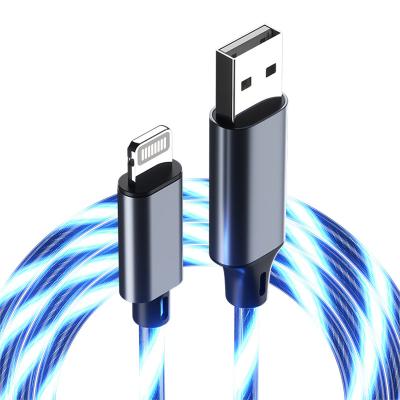 China Fast Speed ​​Charging Cable YEKN-SAL061 MFI Certified USB-A To Lightning Cable With Streaming Light for sale