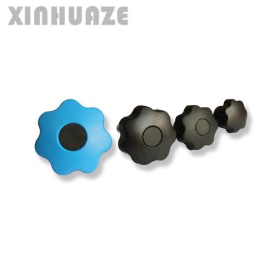 China HZ102011 Contemporary Doors Handle Plastic Black Fixed Custom Resin Solid Small Threaded Star Knob With Screw for sale