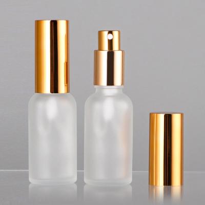 China 10Ml 15Ml 20ML 30Ml 1 Ounce 50Ml 100Ml 4Oz 150Ml Cosmetic Luxury Serum Perfume Spray Bottle Clear Frosted Glass Spray Bottle With Gold Caps for sale