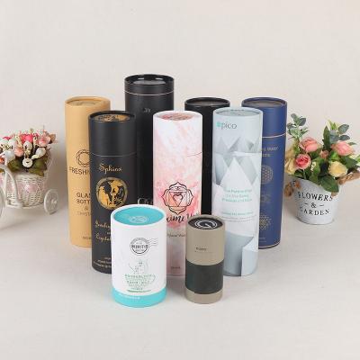 China Biodegradable Custom Printed Logo Box Cardboard Container Kraft Hard Perfume Clothes Cosmetic Tea Tube Round Paper Boxes Cylinder Packaging for sale