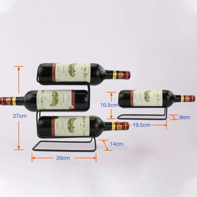 China Sustainable Custom Good Quality Metal Wine Bottle Holder Home Decorative Wine Rack Iron Wine Holder For Bottle for sale