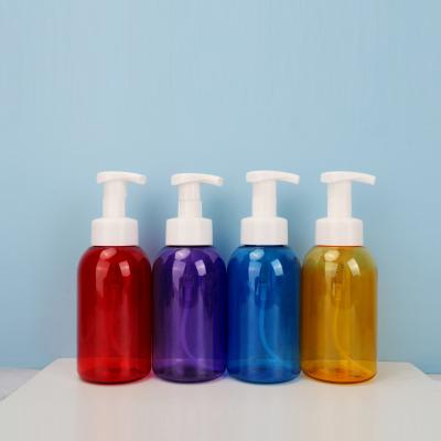 China Cosmetic custom color 200ml 300ml 400ml 500ml pet plastic foam face wash bottle purple red blue yellow pump for sale