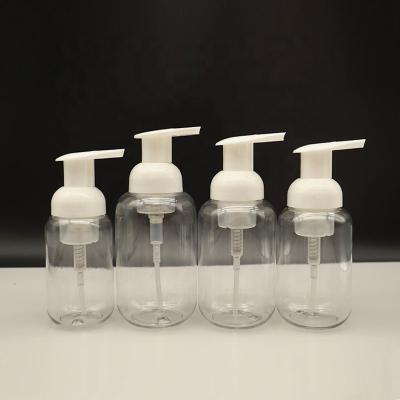 China 40/410 Cosmetic Wholesale Size 150ml 200ml Neck 250ml 300ml 500ml Clear Round Empty Foaming Soap Pump Foam Bottles for sale