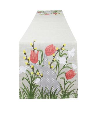 China Hot Sale High Quality Elegant Embroidery Factory Supply Embroidered Easter Table Runner for sale