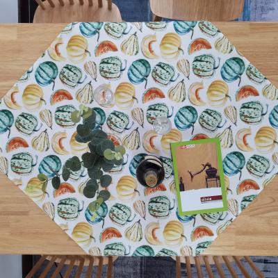 China Polyester Place Decoration Pumpkin Digital Printed Tablecloth for sale