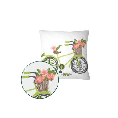 China New Source Custom Wholesale Fashion PORTABLE Stunning Spa Floral Embroidered White 45x45 Pillow for sale