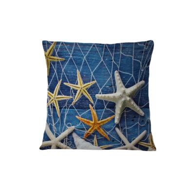 China PORTABLE dark blue decoration embroidered tropical sealife cushion cover for sale