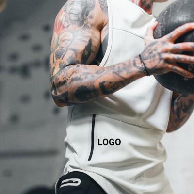 China Custom Printed Bodybuilding Polyester QUICK DRY Sporty Fitness Men's Breathable Tank Top for sale