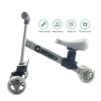 China Flashing Aluminum Alloy 3 Wheel PU Toddler Bike Kids Balance Bike For Age 1-3 Kids for sale